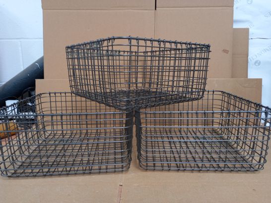 BOX OF 6 X WIRE MESH BASKETS IN "GRAPHITE" FINISH - 34XX31X16