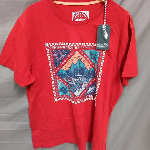 WEIRDFISH HOMESTEAD HERITAGE WASH GRAPHIC TEE NUT SIZE XL