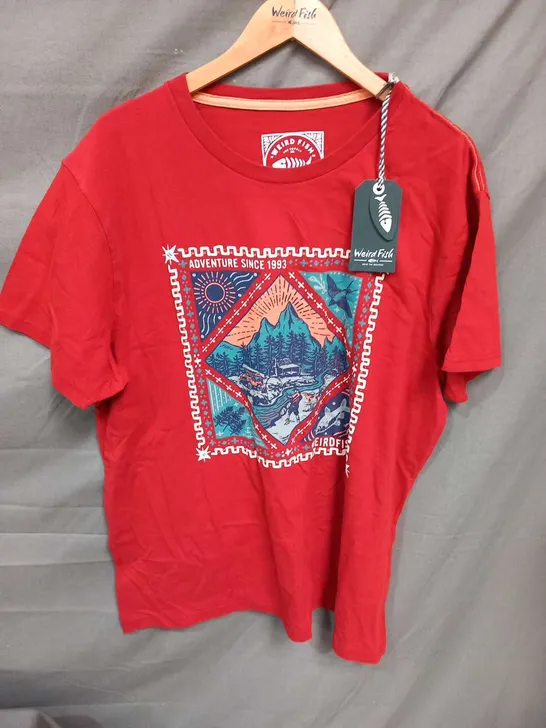 WEIRDFISH HOMESTEAD HERITAGE WASH GRAPHIC TEE NUT SIZE 2XL