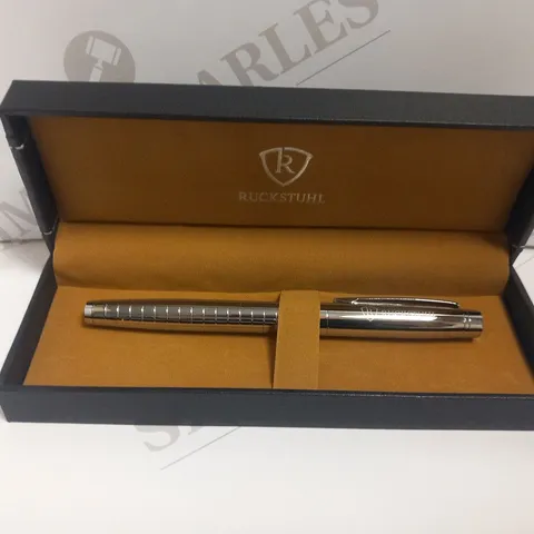 RUCKSTUHL STAINLESS STEEL PEN IN CASE