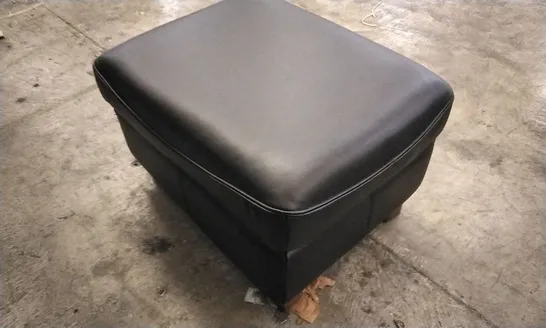 QUALITY BRITISH DESIGNED & MANUFACTURED G PLAN JACKSON FOOTSTOOL CAPRI BLACK LEATHER