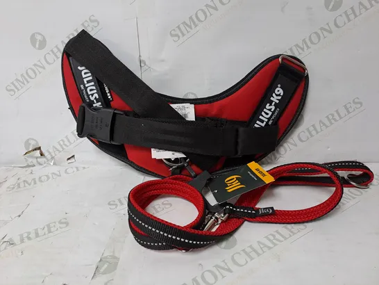 2 JULIUS-K9 PRODUCTS TO INCLUDE HARNESS SIZE MEDIUM AND POWER LEASH SIZE LARGE 