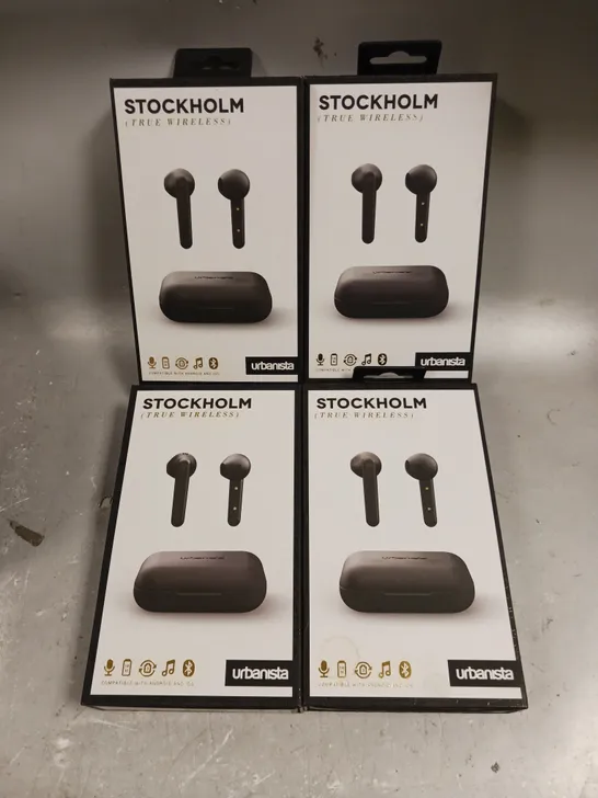 4 X BOXED URBANISTA STOCKHOLM TRUE WIRELESS EARPHONES 