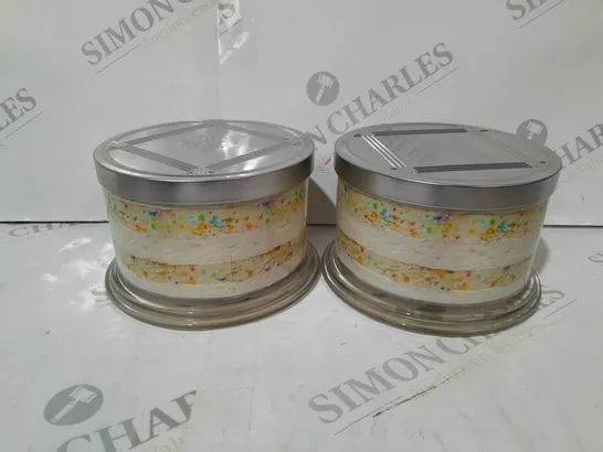 HOMEWORX SET OF 2 BIRTHDAY CAK SCENTED CANDLES 