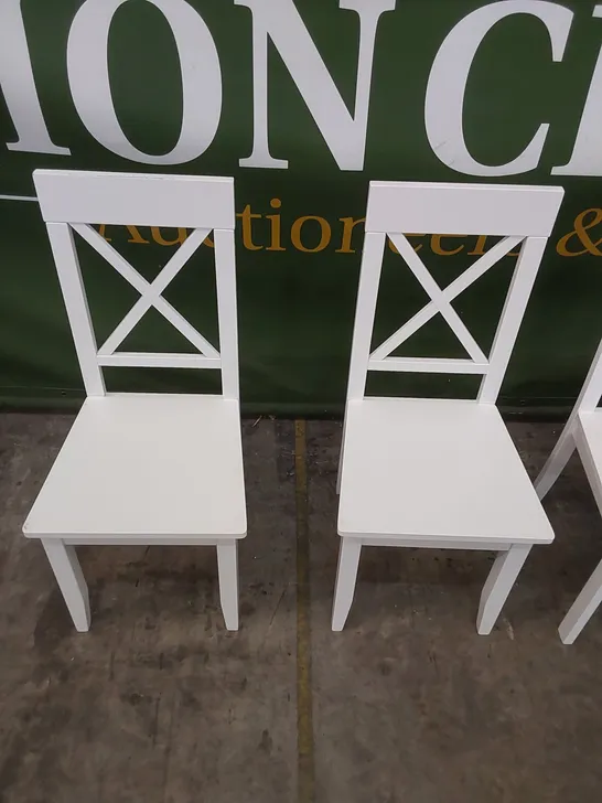 SET OF 4 KENDAL WHITE DINING CHAIRS