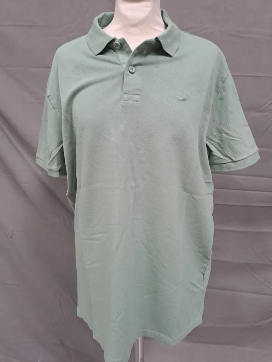 HOLLISTER ADVANCED STRETCH POLO IN GREEN SIZE LARGE