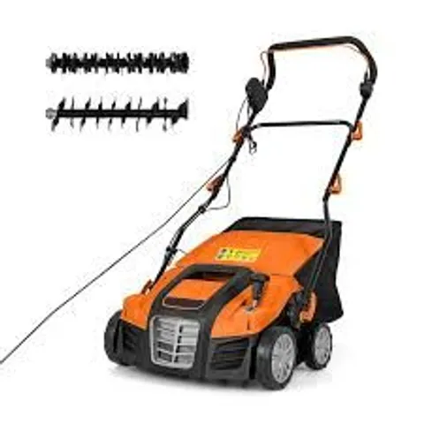 BOXED COSTWAY ADJUSTABLE ELECTRIC DETHATCHER AND SCARIFIER FOLDING WALK-BEHIND WEEDER - ORANGE