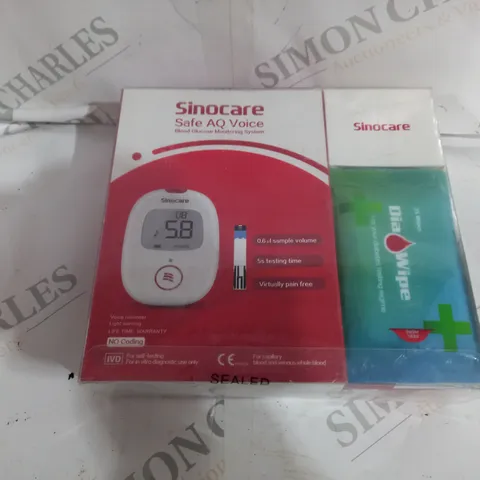 SEALED SINOCARE AQ VOICE BLOOD GLUCOSE MONITORING SYSTEM