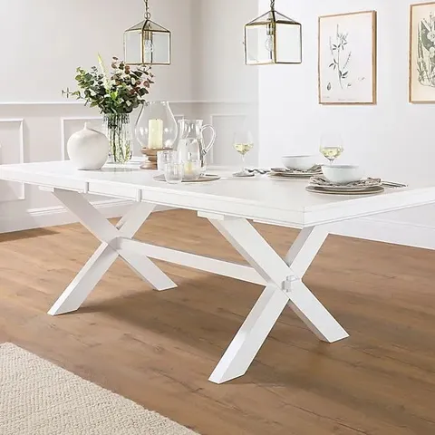 BOXED GRANGE WHITE EXTENDING DINING TABLE - BASE (BOX 2 OF 2 ONLY)