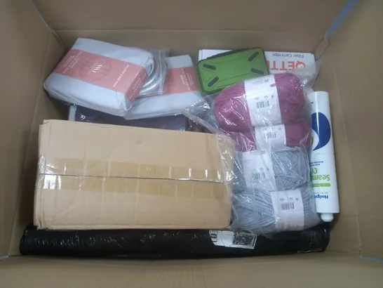 BOX OF APPROXIMATELY 10 ASSORTED ITEMS TO INCLUDE -QETTLE FILTER CARTRIDGE - THE WILLOW MANOR PILLOW CASE PAIR - HODGSON SEALANTS SEAMSEAL CV ECT