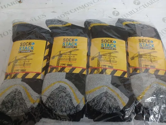 SEALED SET OF 12 SOCK STACK WORKWEAR SOCKS - UK 6-11