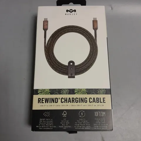 BOXED BOB MARLEY REWIND CHARGING CABLE. USB-C TO USB-C. 10FT/3M