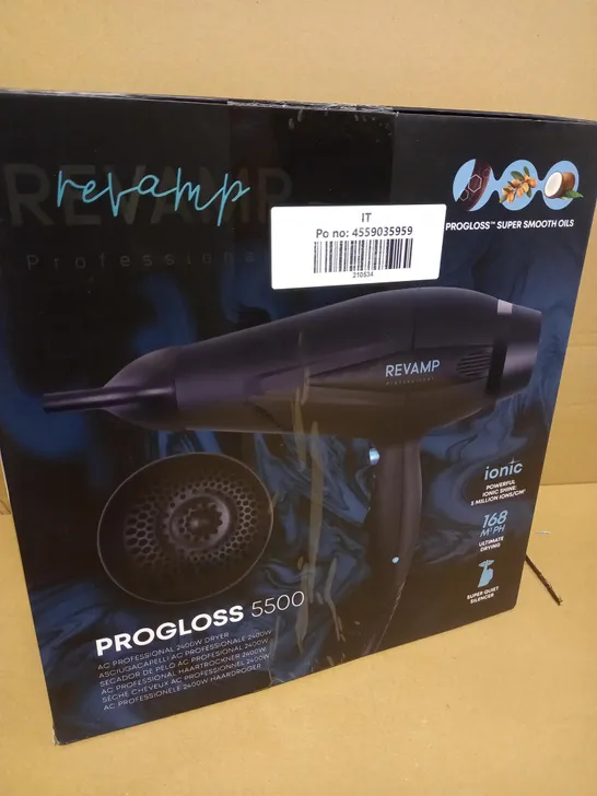 BOXED REVAMP PROGLOSS 5500 AC PROFESSIONAL 2400W DRYER