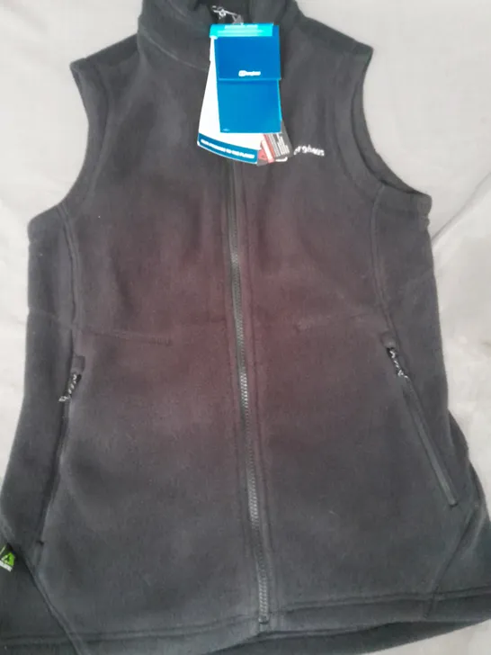 BERGHAUS FLEECE VEST IN BLACK SIZE UK 10