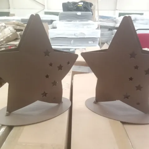 2 BOXES CONTAINING XMAS EDELROST STAR CANDLE HOLDER 