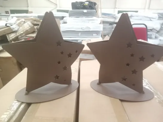 2 BOXES CONTAINING XMAS EDELROST STAR CANDLE HOLDER 