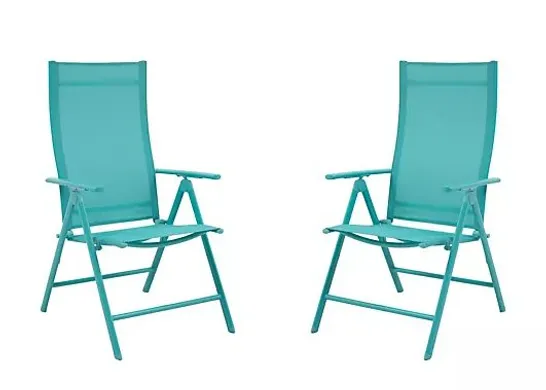 GREEN LOUNGE SET OF 2 FOLDING RECLINERS JADE