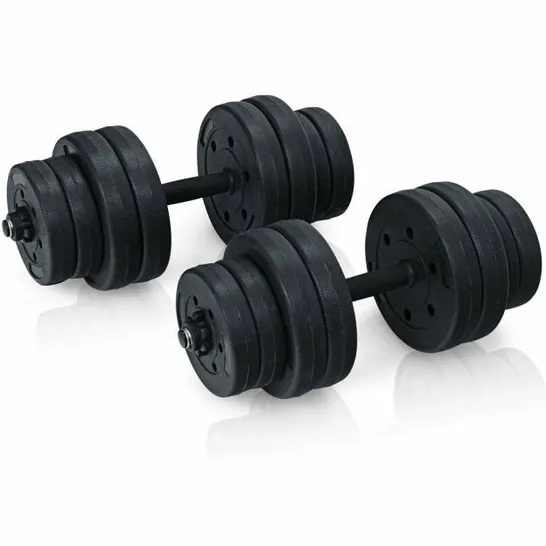 BOXED COSTWAY ADJUSTABLE WEIGHT 2 IN 1 DUMBBELL/BARBELL SET 30KG