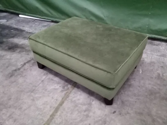 QUALITY THE LOUNGE CO DESIGNER FOOTSTOOL - GREEN FABRIC 