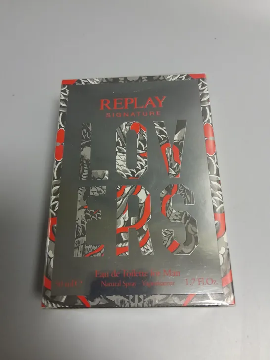 SEALED REPLAY LOVERS 50ML EAU DE TOILETTE FOR MAN