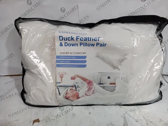 LUXURIOUS DUCK FATHER & DOWN PILLOW PAIR