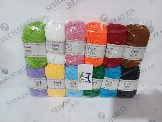 MIRA ASSORTMENT OF KNITTING YARN IN VARIOUS COLOURS 