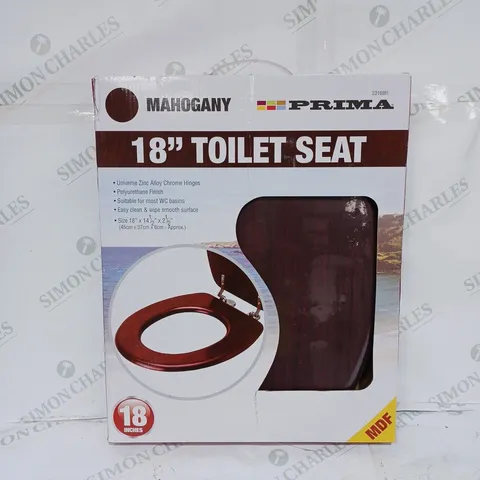 PRIMA MAHOGANY MDF 18" TOILET SEAT