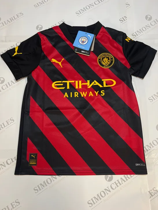 PUMA MANCHESTER CITY AWAY TOP IN BLACK SIZE 9-10YR