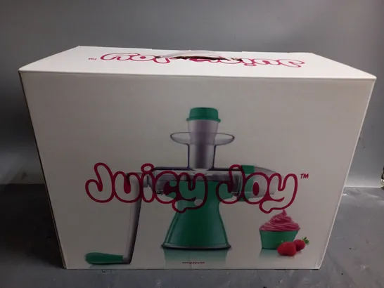 BOXED JUICY JOY JUICE & ICE CREAM MAKER