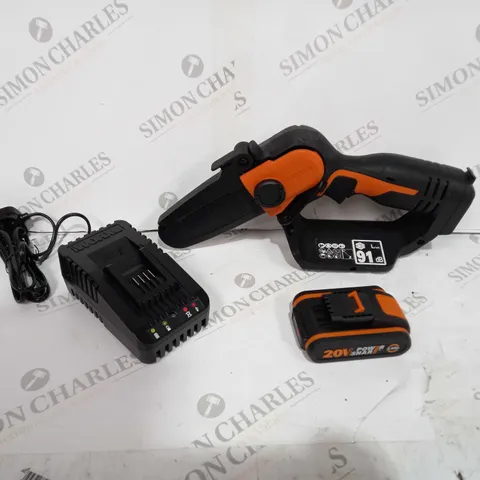 BOXED WORX 20V CORDLESS ONE HANDED PRUNING SAW