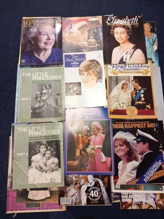 VINTAGE LARGE COLLECTION OF ROYAL FAMILY BOOKS,MAGAZINES, EPHEMERA AND NEWSPAPERS PULL OUTS