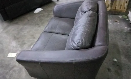 QUALITY 2 SEATER DARK BROWN LEATHER SOFA