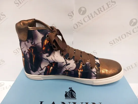 BOXED PAIR OF LANVIN BASKET HIGH TOP SNEAKERS SIZE 40