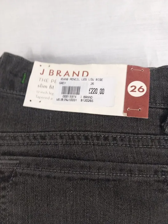 J BRAND JEANS PENCIL LEG LOW RISE GREY SIZE 30