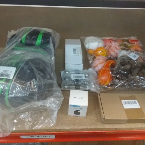 BOX OF ASSORTED HOMEWARE ITEMS SUCH AS HALLOWEEN DECORATIONS, BOXING GLOVES, PHONE CASES ETC