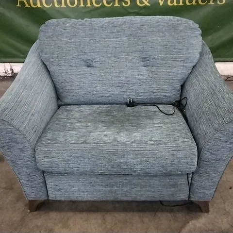 QUALITY BRITISH DESIGNED & MANUFACTURED G PLAN HATTON FORMAL BACK SNUGGLER POWER RECLINER CHAIR WAFFLE MARINE FABRIC  