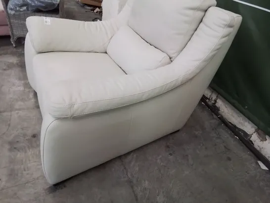 QUALITY ITALIAN DESIGNER DEGANO EASY CHAIR CREAM LEATHER 