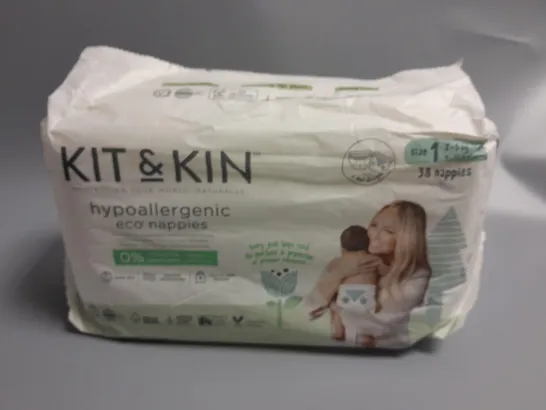 KIT & KIN HYPOALLERGENIC ECO NAPPIES - 38 NAPPIES