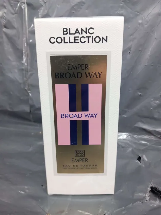 BOXED AND SEALED BLANC COLLECTION EMPER BROAD WAY EAU DE PARFUM 85ML