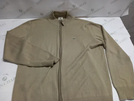 LACOSTE TAUPE ZIP THROUGH JACKET - 8