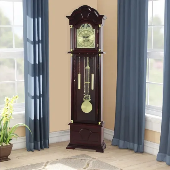 BOXED 183cm WOOD GRANDFATHER CLOCK (1 BOX)