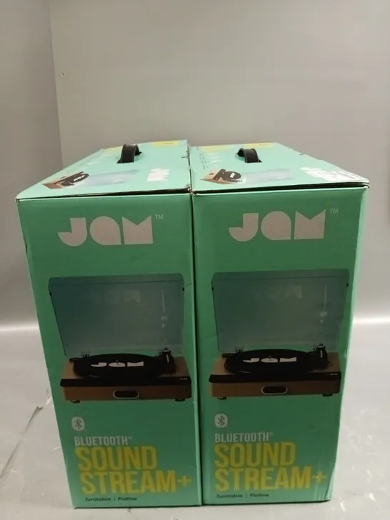 2 X BOXED JAM SOUND STREAM+ BLUETOOTH ENABLED TURNTABLES