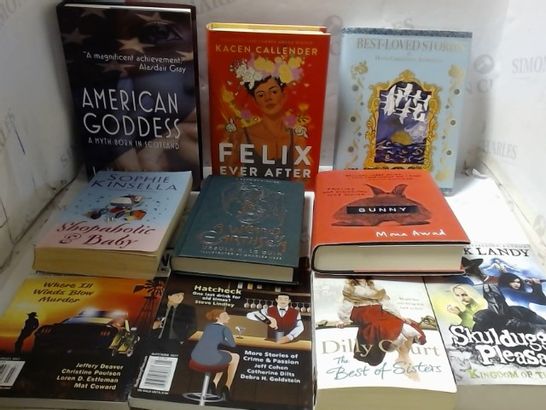 LOT OF APPROXIMATELY 10 ASSORTED FICTION PAPREBACK AND HARDBACK BOOKS 