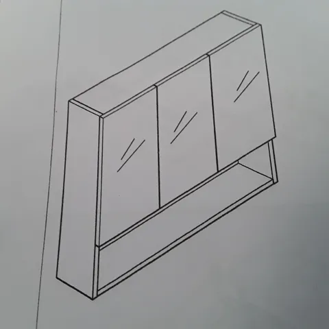 BOXED COLIN BATHROOM MIRROR CABINET - WHITE (3 DOOR 1 SHELF)
