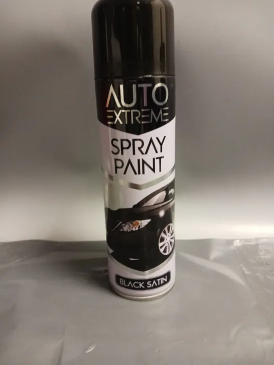 LOT OF 24 AUTO EXTREME SPRAY PAINT BLACK SATIN 250ML PER CAN