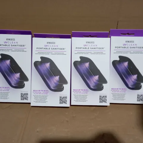 BOX OF 4 HOMEDICS UV-CLEAN PORTABLE SMARTPHONE SANITISERS