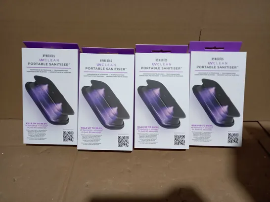 BOX OF 4 HOMEDICS UV-CLEAN PORTABLE SMARTPHONE SANITISERS