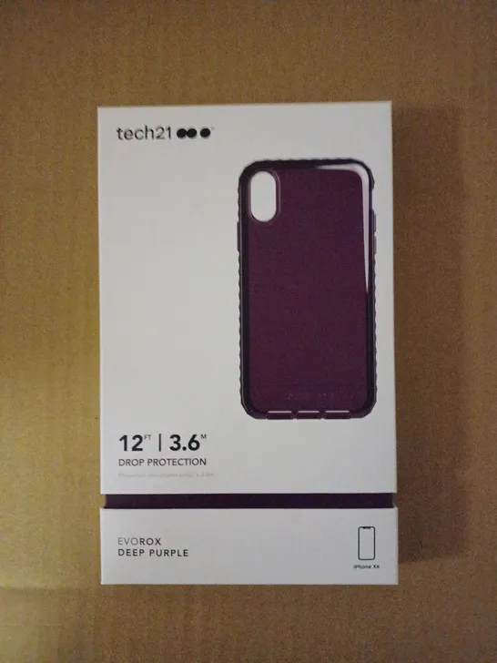 LOT OF APPROXIMATELY 90 BRAND NEW BOXED TECH 21 EVOROX CASE WITH 12FT DROP PROTECTION FOR IPHONE XR T21-6847 DEEP PURPLE