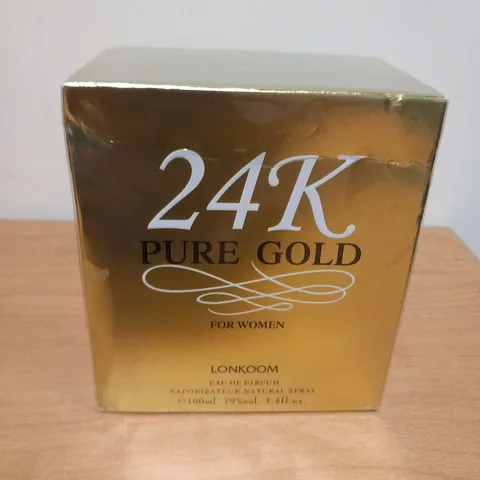 BOXED AND SEALED 24K PURE GOLD FOR WOMEN LONKOOM EAU DE PARFUM 100ML