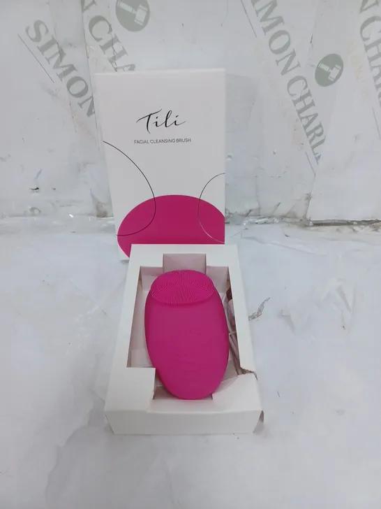 BOXED TILI FACIAL CLEANSING BRUSH DARK PINK